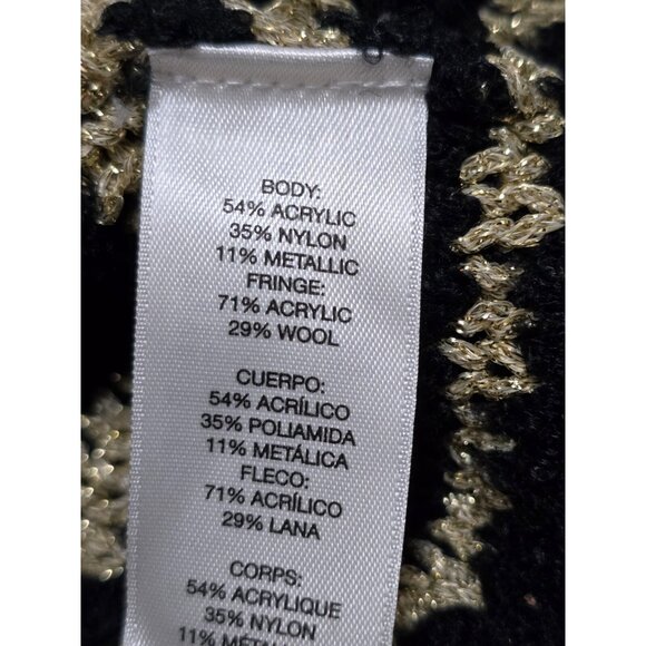 Chicos Womens Multicolor Striped Duster Sweater Vest Farren Fringe Size 2 - Picture 9 of 13